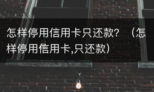 怎样停用信用卡只还款？（怎样停用信用卡,只还款）