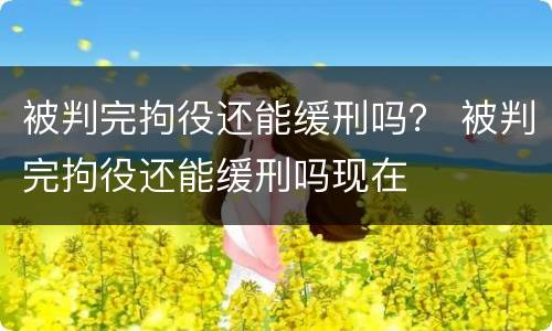 被判完拘役还能缓刑吗？ 被判完拘役还能缓刑吗现在