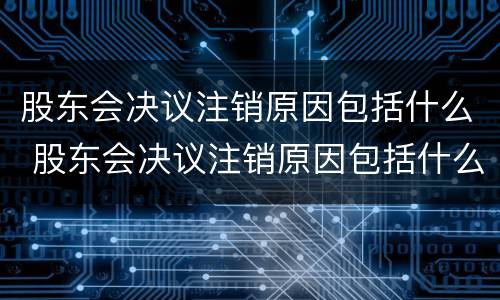 股东会决议注销原因包括什么 股东会决议注销原因包括什么法律规定