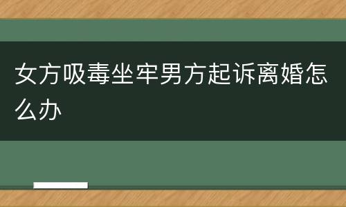女方吸毒坐牢男方起诉离婚怎么办