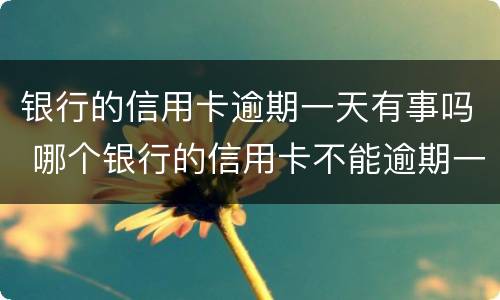 银行的信用卡逾期一天有事吗 哪个银行的信用卡不能逾期一天