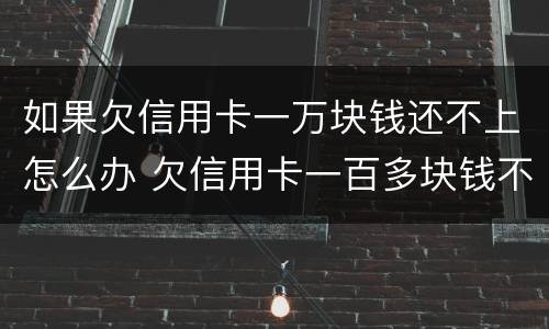如果欠信用卡一万块钱还不上怎么办 欠信用卡一百多块钱不还怎么办