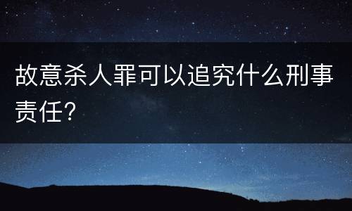 故意杀人罪可以追究什么刑事责任?