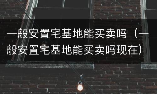 一般安置宅基地能买卖吗（一般安置宅基地能买卖吗现在）