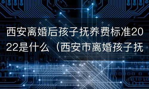 西安离婚后孩子抚养费标准2022是什么（西安市离婚孩子抚养费是多少）