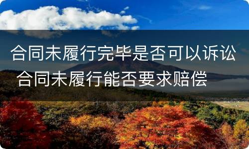 合同未履行完毕是否可以诉讼 合同未履行能否要求赔偿