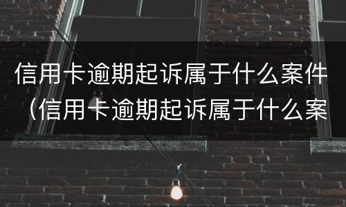信用卡逾期起诉属于什么案件（信用卡逾期起诉属于什么案件类别）