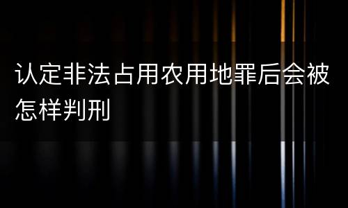 认定非法占用农用地罪后会被怎样判刑