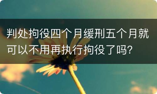 判处拘役四个月缓刑五个月就可以不用再执行拘役了吗？