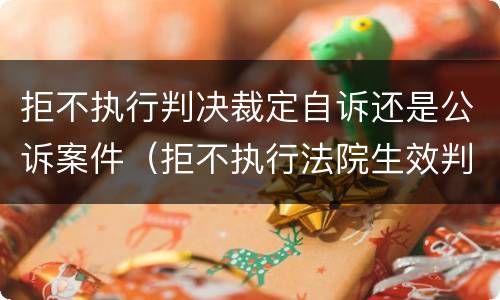 拒不执行判决裁定自诉还是公诉案件（拒不执行法院生效判决罪是自诉案件吗）