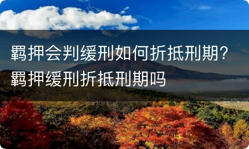 羁押会判缓刑如何折抵刑期? 羁押缓刑折抵刑期吗