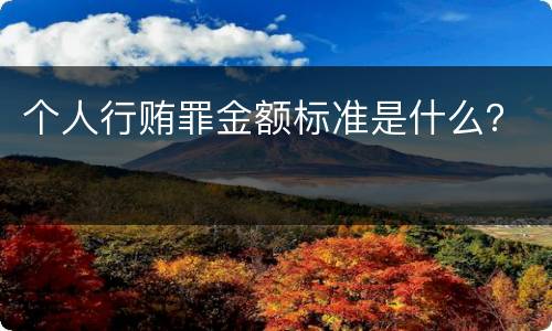 个人行贿罪金额标准是什么？