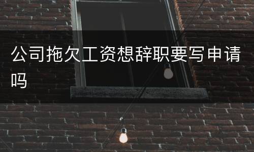 公司拖欠工资想辞职要写申请吗