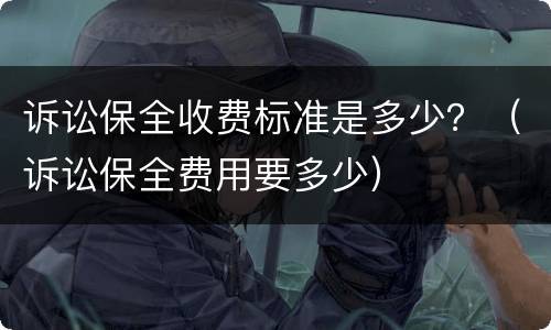 诉讼保全收费标准是多少？（诉讼保全费用要多少）