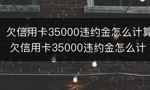 欠信用卡35000违约金怎么计算 欠信用卡35000违约金怎么计算利息