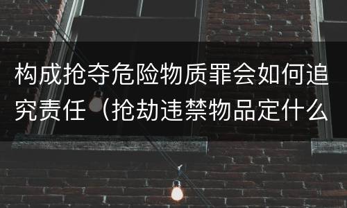 构成抢夺危险物质罪会如何追究责任（抢劫违禁物品定什么罪）