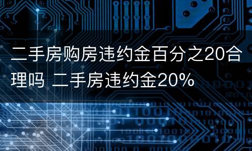 二手房购房违约金百分之20合理吗 二手房违约金20%