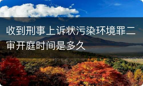 收到刑事上诉状污染环境罪二审开庭时间是多久