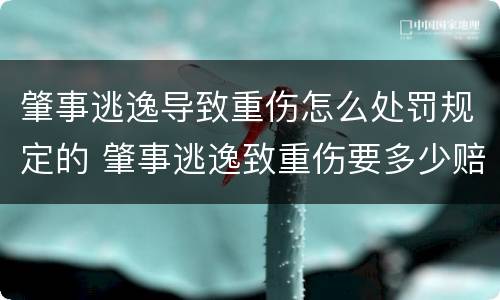 肇事逃逸导致重伤怎么处罚规定的 肇事逃逸致重伤要多少赔偿金