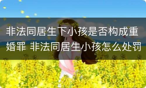 非法同居生下小孩是否构成重婚罪 非法同居生小孩怎么处罚