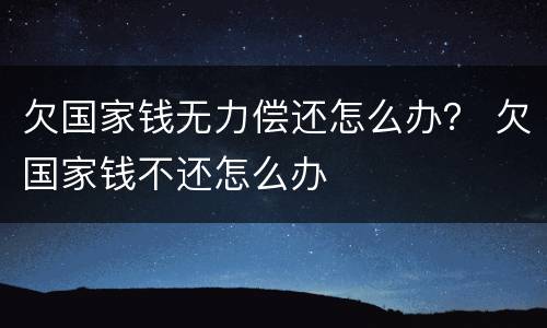 欠国家钱无力偿还怎么办？ 欠国家钱不还怎么办