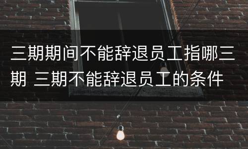 三期期间不能辞退员工指哪三期 三期不能辞退员工的条件