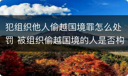 犯组织他人偷越国境罪怎么处罚 被组织偷越国境的人是否构成偷越国境罪