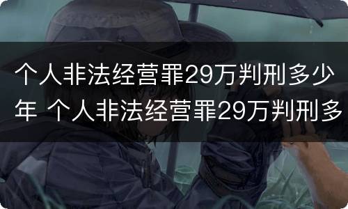 个人非法经营罪29万判刑多少年 个人非法经营罪29万判刑多少年呢