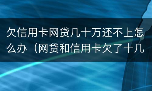 欠信用卡网贷几十万还不上怎么办（网贷和信用卡欠了十几万,应该怎么办?）