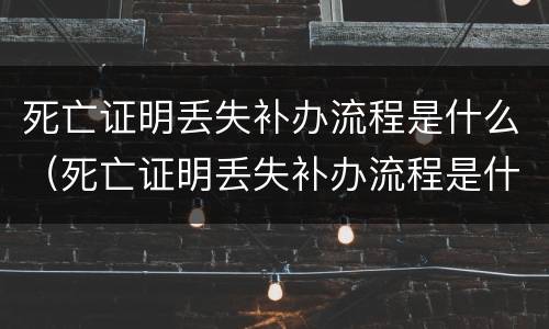 死亡证明丢失补办流程是什么（死亡证明丢失补办流程是什么意思）