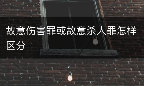 故意伤害罪或故意杀人罪怎样区分