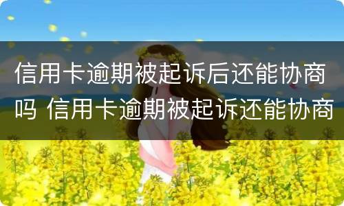 信用卡逾期被起诉后还能协商吗 信用卡逾期被起诉还能协商吗?