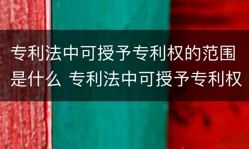 专利法中可授予专利权的范围是什么 专利法中可授予专利权的范围是什么