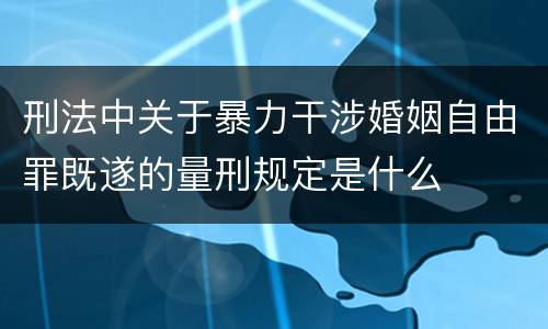 刑法中关于暴力干涉婚姻自由罪既遂的量刑规定是什么