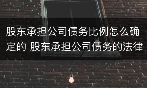 股东承担公司债务比例怎么确定的 股东承担公司债务的法律依据