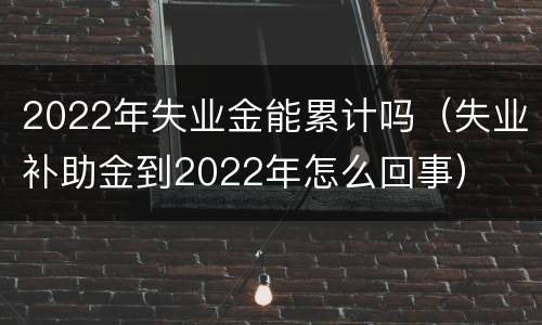 2022年失业金能累计吗（失业补助金到2022年怎么回事）