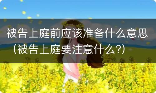 被告上庭前应该准备什么意思（被告上庭要注意什么?）