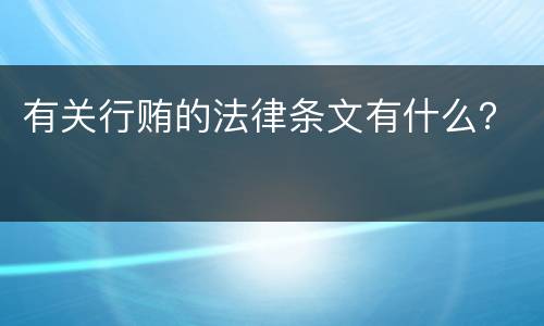 有关行贿的法律条文有什么？