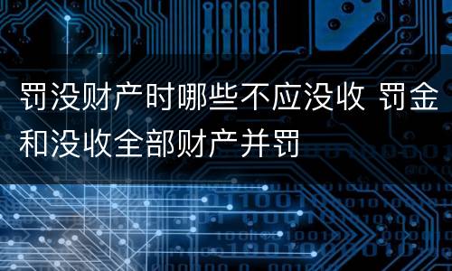 罚没财产时哪些不应没收 罚金和没收全部财产并罚