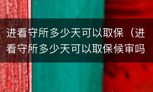 进看守所多少天可以取保（进看守所多少天可以取保候审吗）
