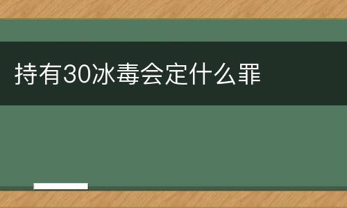 持有30冰毒会定什么罪