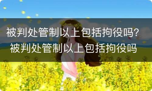 被判处管制以上包括拘役吗？ 被判处管制以上包括拘役吗