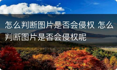 怎么判断图片是否会侵权 怎么判断图片是否会侵权呢
