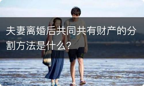 夫妻离婚后共同共有财产的分割方法是什么？
