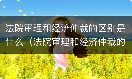 法院审理和经济仲裁的区别是什么（法院审理和经济仲裁的区别是什么意思）
