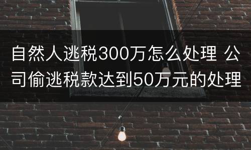 自然人逃税300万怎么处理 公司偷逃税款达到50万元的处理
