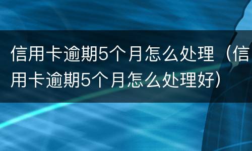 信用卡逾期5个月怎么处理（信用卡逾期5个月怎么处理好）