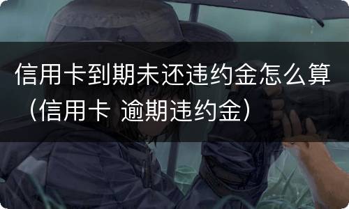 信用卡到期未还违约金怎么算（信用卡 逾期违约金）