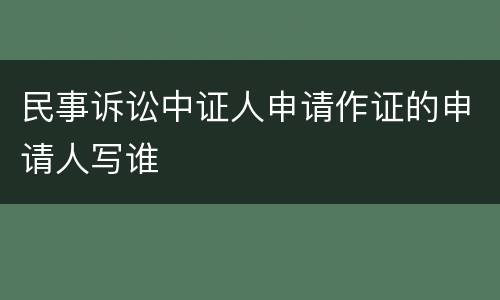 民事诉讼中证人申请作证的申请人写谁