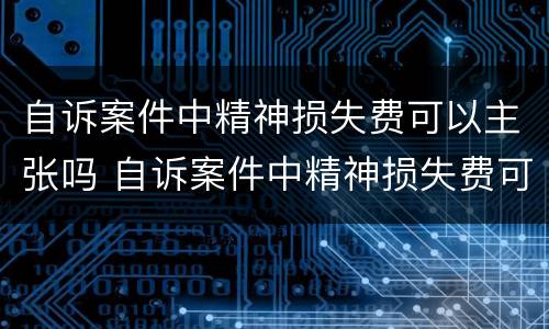 自诉案件中精神损失费可以主张吗 自诉案件中精神损失费可以主张吗怎么办